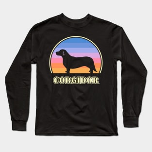 Corgidor Vintage Sunset Dog Long Sleeve T-Shirt